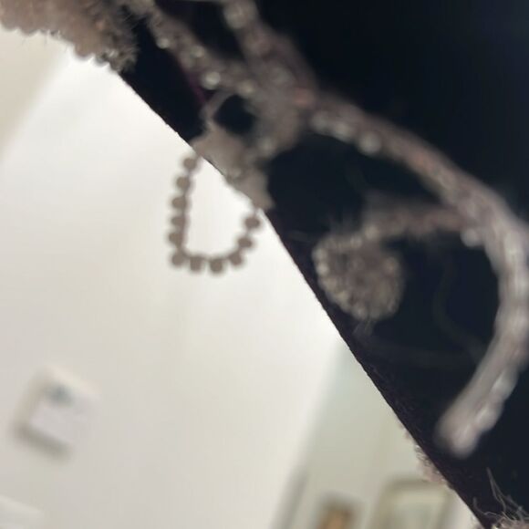 Tadashi Velvet Formal Dress Burgundy VNeck Long Sleeve Gown Vintage Size Medium - Picture 9 of 17